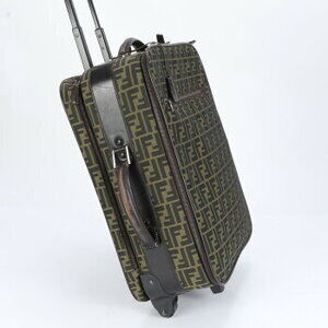 Fendi Zucca FF Leather Suitcase Carry On Bag Business Trunk